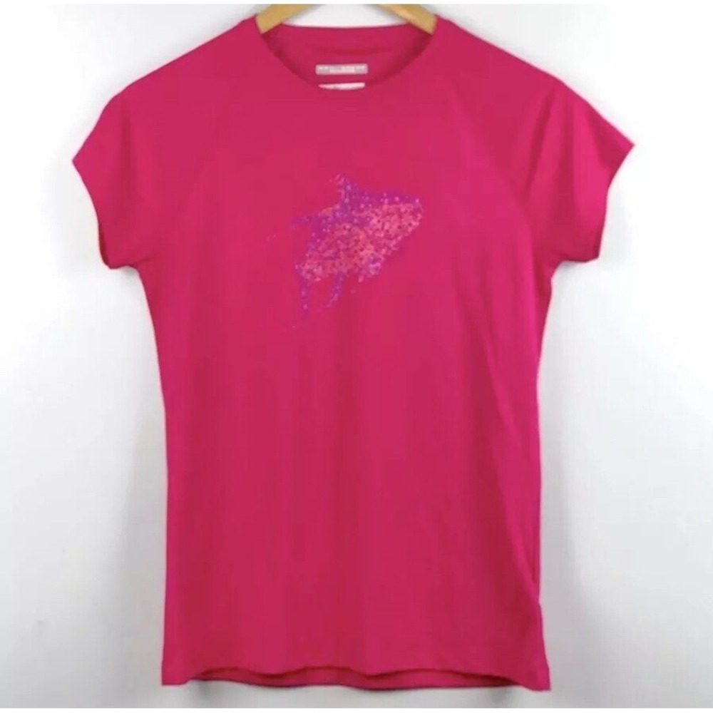 Columbia PFG Top‎ Womens Medium Pink Bubble Fish Graphic Fishing Gear